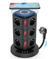 Termal Akım Korumalı Isıya Dayanıklı 3 Usb 12 Priz Ve Wireless Kablosuz Şarj 2.4 Amper Kablolu Priz