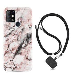 INFINIX Hot 8 9 10 11S Hot 10 Play 10T Kılıf Boyun Askılı Silikon Colorfull Marble 2 1389