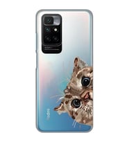 Redmi 10 2022 Uyumlu Tatlı Kedi Desenli Şeffaf Telefon Kılıfı