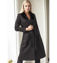 Z6671 DEWBERRY BAYAN PALTO-SİYAH-1