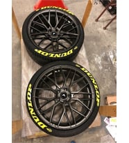 LASTİK YAZISI DUNLOP SARI 1.SINIF KALİTE SOLMAZ STIKER 31mm kalın LASTIK STİCKER 8 adet