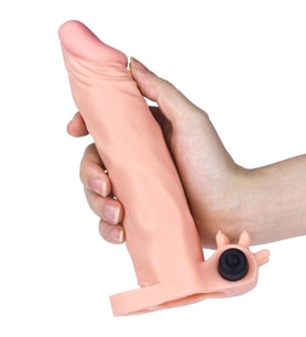 MorGece 4 cm Uzatmalı Realistik Titreşimli Penis Kılıfı