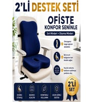 Ortopedik Sırt ve Oturma Minderi Seti – Bel, Sırt ve Kuyruk Sokumu İçin Ergonomik Visco Destek