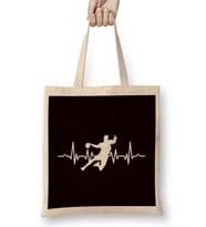 Handball Player Heartbeat Handballer Ball Sports Team Coach Bez Çanta Uzun Saplı