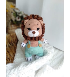 Amigurumi Uyku Arkadaşı Aslan Yenidoğan Bebek Oyuncak