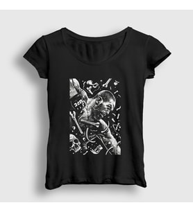 Presmono Kadın Siyah Punch Jon Jones Mma Ufc T-Shirt 428908tt