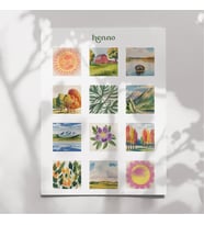 Vintage Renkli Manzaralar Temalı Sticker Seti (1 adet A6)  Ajanda, Defter, Planlayıcı Çıkartma (Çok Renkli)