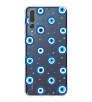 PrintiFy Huawei P20 Pro ile Uyumlu 1mm Slim Fit Nazar Boncuğu 1 Baskılı Şeffaf  Kılıf