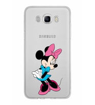 Samsung Galaxy J7 2016 Kapak Minnie Mouse Tasarımlı Şeffaf Silikon Kılıf