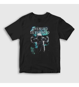 Presmono Unisex Çocuk Siyah Space Avenged Sevenfold T-Shirt 388872tt