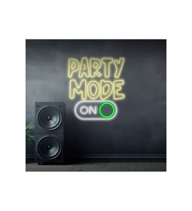PARTY MODE ON Yazılı ve Şekilli Neon Tabela