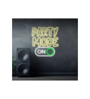 PARTY MODE ON Yazılı ve Şekilli Neon Tabela