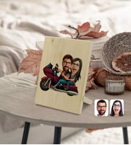 BK Gift Kişiye Özel Sevgililer Karikatürlü Dekoratif Ahşap Çerçeve Model 103