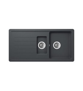 Ukinox Valente D-150 L Siyah Granit Eviye