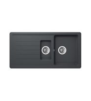 Ukinox Valente D-150 L Siyah Granit Eviye