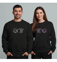 Sevgililer Günü Özel Kombin, 2 Ürün Bisiklet Yaka Sweatshirt (Siyah)