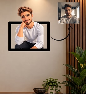 Kişiye Özel Fotoğraftan Çizgi Film Portreli 3D Duvar Çerçevesi