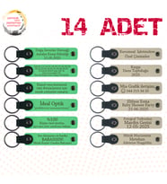 F Yeşili & S Kahve, Voleybol Takımına Motivasyon Hediyesi, 14’lü Set, Kişisel Deri Anahtarlık