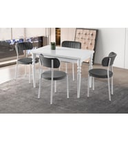 Didim Beyaz Beta Açılır Mutfak Masa Sandalye Takımı 80x120