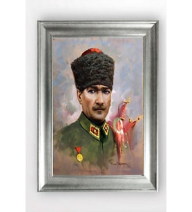 Gümüş Çerçeveli Atatürk Tablo cv801