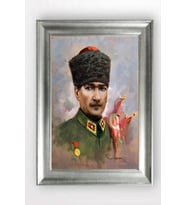 Gümüş Çerçeveli Atatürk Tablo cv801