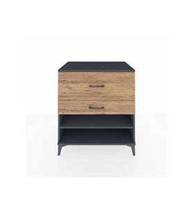 Kronos Şifonyer Tek Raflı 2 Çekmeceli 88x59x96 Antrasit-Çam