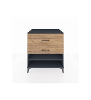 Kronos Şifonyer Tek Raflı 2 Çekmeceli 88x59x96 Antrasit-Çam