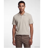 LCW Vision Bej Polo Yaka Standart Fit Ribana Erkek Tişört
