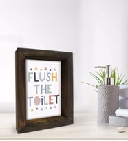 BK Gift Banyo Dekoratif Doğal Masif Ahşap Çerçeve 15x20cm-48 (Beyaz)