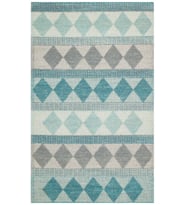 Bespoky Eberndorf Mavi Patchwork Pamuklu El Dokuması Alan Halısı