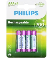 AAA pil, 4 adet, HR03 şarj edilebilir pil, NiMH 1,2 V, 1000 şarj, 700 mAh
