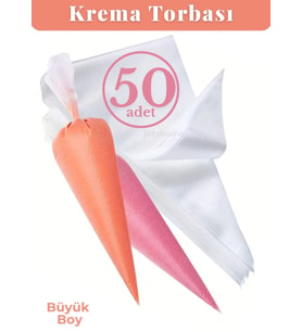 50'li Krema Torbası Kullan At Şanti Sıkma Torbası Büyük Boy Süsleme Torbası Krema Duyu Torbası