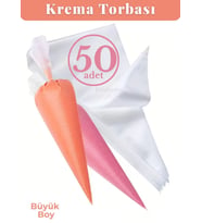 50'li Krema Torbası Kullan At Şanti Sıkma Torbası Büyük Boy Süsleme Torbası Krema Duyu Torbası