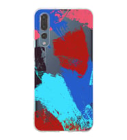 Huawei P20 Pro Uyumlu Kapak Brush Stroke Tasarımlı Şeffaf Silikon Kılıf