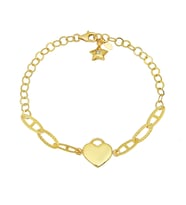 Barika Jewelry Kadın 14 Ayar Altın Kalpli Bileklik