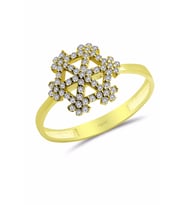 Cigold 14 Ayar Taşlı Yüzük OA-17K1YZK0185015141 (Sarı)