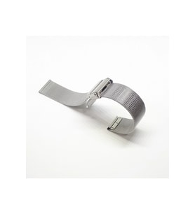 Unisex Beyaz Renk Hasır İnce Örgü Çelik Kaplama Metal Saat Kordonu 16mm