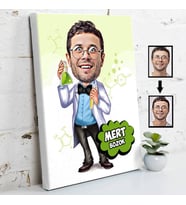 Kimyager Karikatürlü Kanvas Tablo