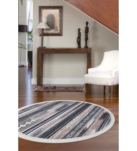 Dijidekor Halı Kahverengi Cool Köln Saçaklı Yuvarlak Kesme İnce Yolluk Kilim Salon Halısı Modelleri
