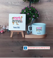 Felsefe Öğretmeni Dekoratif Taş, Kupa Bardak Kırmızı Hediye (Model 7)