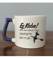 Ey Kadın! Baskılı Kadınlar Günü Mor Kulplu D Kupa