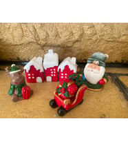 Miniboy Yılbaşı Noel Baba Ve Geyik Biblo Seti