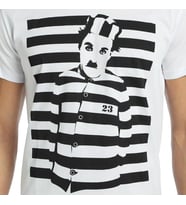 Bant Giyim - Charlie Chaplin Beyaz Erkek T-shirt Tişört