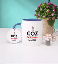 Göz Doktoru Kupa Bardak Lacivert ve Anahtarlık