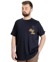 Mode XL Büyük Beden Erkek T-shirt BEST SCORE 23134 Lacivert