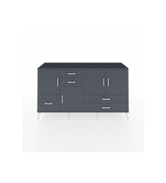 Kronos Konsol 4 Raflı 5 Çekmeceli 4 Kapaklı 176x59x99 Antrasit-Antrasit