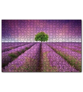 Cakapuzzle Lavanta Tarlası Yeşil Yalnız Ağaç 120 Parça Puzzle Yapboz MDF (Ahşap)