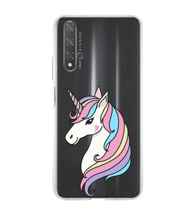Huawei Honor 20 Uyumlu Kapak Unicorn Tasarımlı Şeffaf Silikon Kılıf