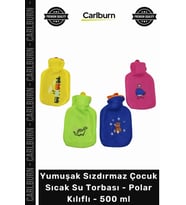 Özel Üretim Yumuşak Sevimli Desenli Sızdırmaz Güvenli Çocuk Sıcak Su Torbası Polar Kılıflı 500 ml