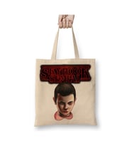 Stranger Things Stranger Sempai Beyaz Bez Çanta Uzun Saplı Alışveriş Çantası Plaj Çantası